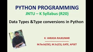 Data Types Type conversions in Python