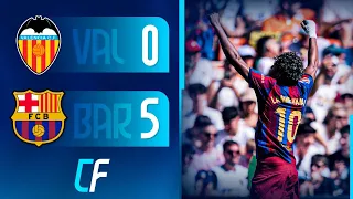 ✅ BARCELONA BAILÓ 5-0 al VALENCIA en MESTALLA y sigue con PUNTAJE IDEAL en el CAMPEONATO