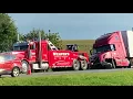 Tractor-trailer crash slows traffic on 222
