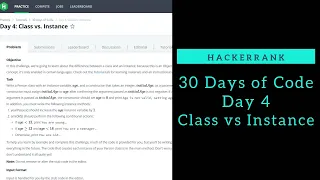 Class vs Instance HackerRank Day 04 Python