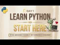 Study With Me Learn Python from Absolute Zero Day 1