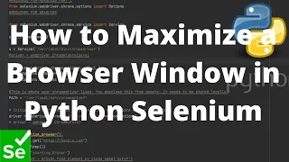 Python Selenium Tutorial - How to Maximize a Browser Window
