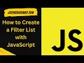 How to Create a Filter List with JavaScript