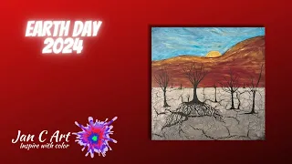 EARTH DAY Artist Collaboration. Scorched earth. Acrylic Pouring Fluid Art Tutorial