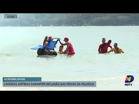 Acessibilidade: cadeiras anfíbias garantem inclusão nas praias da Palhoça