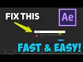 Adobe After Effects Error Message Invalid Image Buffer Size - Quick Simple Easy Fix