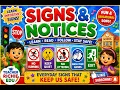 Signs and Notices for Kids Learn Safety Signs Rules in English Educational Teacher Richie Edu