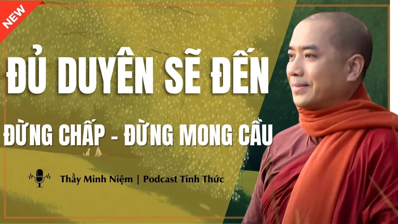 Outline Video Thầy Minh Niệm - ĐỦ DUYÊN SẼ ĐẾN ĐỪNG CHẤP - ĐỪNG MONG CẦU (Hay Cực) | Podacst Tỉnh Thức