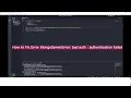 Error MongoServerError bad auth authentication failed