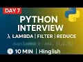 Day 7 python interview series Lambda filter reduce with examples and notes