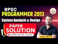 RPSC Programmer Exam System Analysis and Design Paper Solution PYQ s By Ganesh Sir
