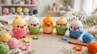 Cómo tejer Periquitos 🦜 Australianos del 💘 Amor a crochet paso a paso 