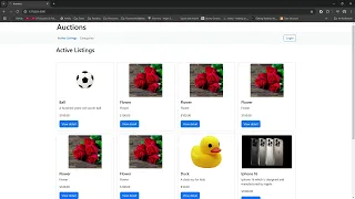 Commerce Project CS50 s Web Programming with Python and JavaScript