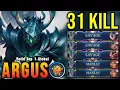 Download Lagu 31 Kills + 3x SAVAGE!! Argus 100% BROKEN HERO!! - Build Top 1 Global Argus ~ MLBB