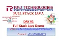 Full Stack Java Tutorial Day 1 Demo Class Raj Technologies