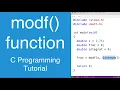 modf function C Programming Tutorial