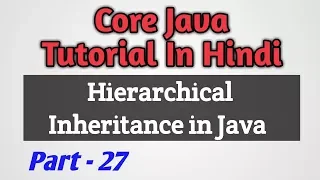 Core Java Tutorial Hierarchical Inheritance In Java Part-27