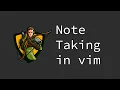 Note Taking in neovim with markdown and pandoc and bears oh my
