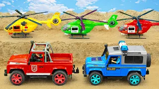 Car toys, Hellicopter rescue Dump truck - JCB Construction vehicles for kids