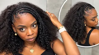 Easy Boho Lemonade Braids + Curly Afro | Quick Protective Style