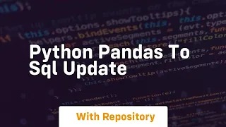 python pandas to sql update