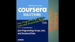Coursera Answers Java Programming Arrays Lists and Structured Data