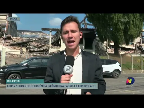 Após 27 horas, é controlado o incêndio em fábrica de Blumenau