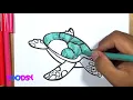 How to Color Sea Turtle Crawl Free Coloring Page