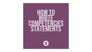 How to Write Competencies Statements
