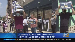 Crowd Gathers For Pro-Police Rally To Support 34th Precinct