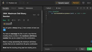 Leetcode 2864 Easy Python