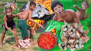 Survival Skills - Cooking Chicken Wing At Jungle