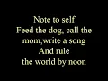 Note to self - lyrics