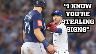 Jose Berrios yelled at Cal Raleigh for stealing signs a breakdown