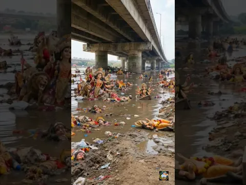 😢 A Boy Showed Respect to Maa Durga’s Idol Lying in the Mud 🙏❤️#shorts #bhakti #explore 🔱🙏