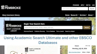 Searching Academic Search Ultimate and EBSCO databases