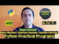 Python Practical Programs Part-3 Python Neon Number Disarium Number use of lambda function