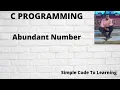 42 C Program to check whether a number is Abundant number or not Hindi