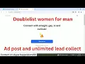 Doublelist women for man Dating ad post and unlimited lead collect Live proof