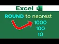 Using Round Function to Round to Nearest 1000 100 10 in Excel