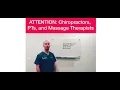 Chiros PTs and Massage Therapists Looking to get AMAZING results get paid extremely well