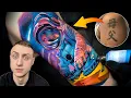 Tattooing a DJ Astronaut COVER UP 2 DAYS IN A ROW