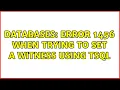Databases Error 1456 when trying to SET a Witness using TSQL