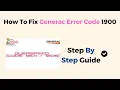 How To Fix Generac Error Code 1900
