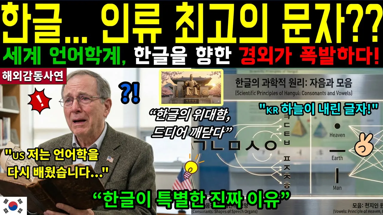 [해외감동사연] 한글을 본 그날, 그의 시선이 달라졌다. “이 위대한 글자를 대체 누가 만든 거죠?” 미국 언어학 교수가 한글에 경외를 표한 이유