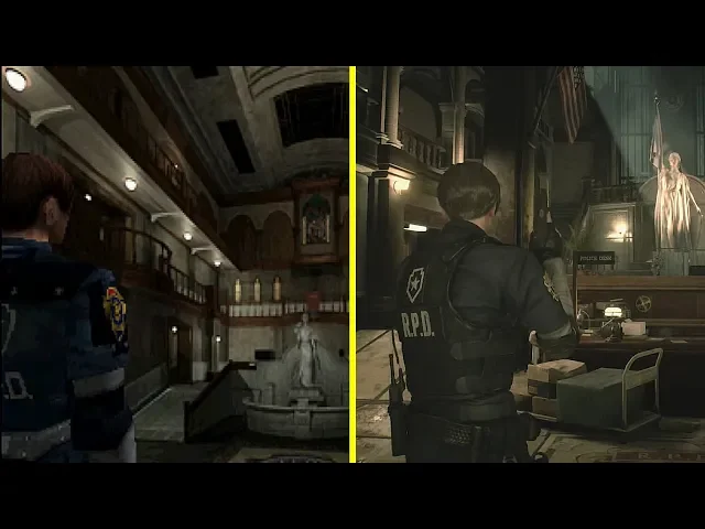 Resident Evil 2 Remake vs Original Side by Side Walthrough Comparison