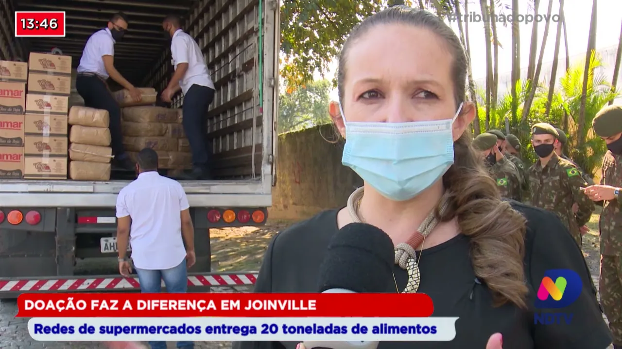Doação faz a diferença em Joinville: Redes de supermercados entrega 20 toneladas de alimentos