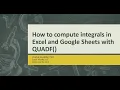 How to compute numerical integrals in Excel and Google Sheets with QUADF
