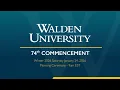 Walden University 2026 74th Commencement Saturday Ceremony