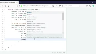 Day 20 Sorting HackerRank JAVA